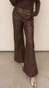 Pretty Garbage Faux Leather Cargo Pants In Brown