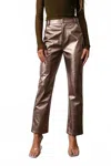 Pretty Garbage Faux Leather Metallic Pant In Grey In Gray