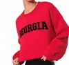 Pretty Garbage Georgia Cropped Crewneck Sweatshirt In Red