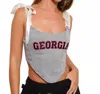 Pretty Garbage Georgia Ribbon Corset Top In Grey