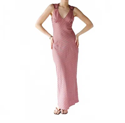 Pretty Garbage Gingham Maxi Dress In Rosie In Pink