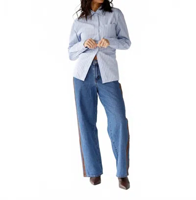 Pretty Garbage Hampton Button Up In Blue