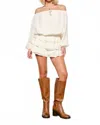 Pretty Garbage Isabelle Layered Mini Skirt In Ivory In White