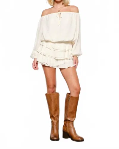 Pretty Garbage Isabelle Layered Mini Skirt In Ivory In White