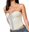 Pretty Garbage Laced Up Corset Top In Cream In Multi