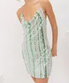 Pretty Garbage Leah Sequin Mini Dress In Emerald