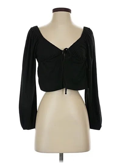 Pre-owned Pretty Garbage Long Sleeve Blouse In Black