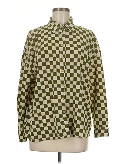 Pre-owned Pretty Garbage Long Sleeve Blouse In Green