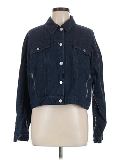 Pre-owned Pretty Garbage Long Sleeve Button Down Shirt In Blue