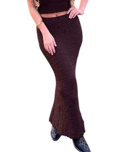 Pretty Garbage Lucie Maxi Skirt In Dark Brown
