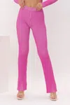 Pretty Garbage Maddy Knit Flare Pant In Pink