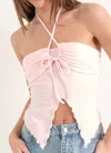 Pretty Garbage Matilda Split Front Top In Light Pink