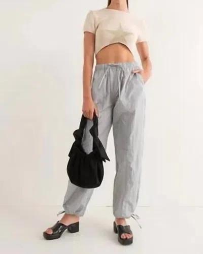 Pretty Garbage Nylon Parachute Pants In Dove Grey In Multi