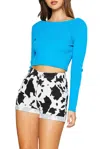 Pretty Garbage Open-back Chain-trimmed Top In Blue In Blue