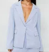 Pretty Garbage Oversized Blazer In Dusty Blue In Blue