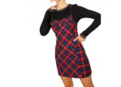 Pretty Garbage Plaid Spaghetti Straps Mini Dress In Multi