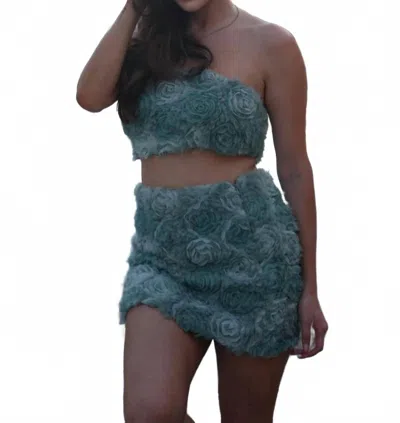 Pretty Garbage Rosette Crush Two-piece Set In Green