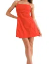 Pretty Garbage Ruched Poplin Mini Dress In Red In Red