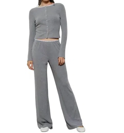 Pretty Garbage Sunny Ribbed Knit Set In Heather Grey In Gray