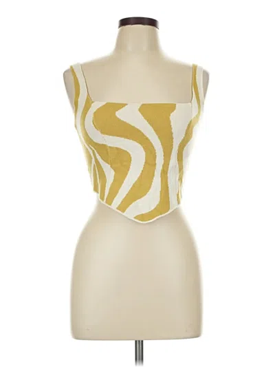Pre-owned Pretty Garbage Tank Top Gold Strapless Neckline Tops