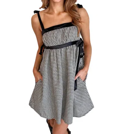 Pretty Garbage Tweed Babydoll Dress In Black