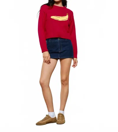 Pretty Garbage Ulla Banana Sweater In Red