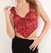 Pretty Garbage Valentina Rose Corset Top In Red
