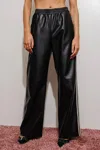 Pretty Garbage Vegan Leather Pants In Black In Black