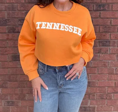 Pretty Garbage Volunteer Vibe Crewneck Sweatshirt In Orange