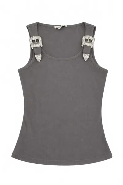 Pretty Garbage Women's Buckle Tank Top In Gray