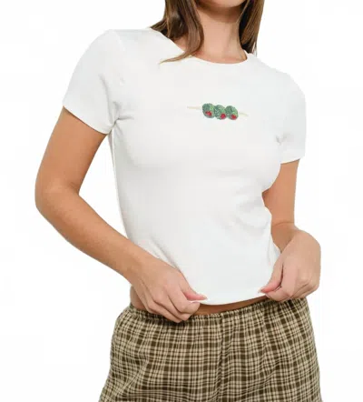 Pretty Garbage Women's Stirred Top In Olive In White