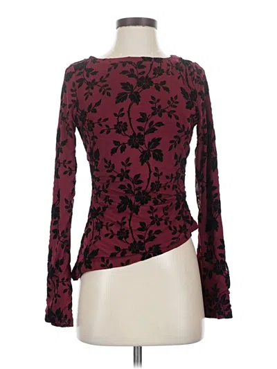 Pre-owned Pretty Garden Long Sleeve T-shirt In Burgundy