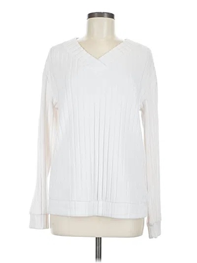 Pre-owned Pretty Garden Pullover Sweater In White