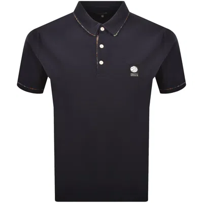 Pretty Green Albion Polo T Shirt Navy In Multi