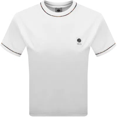 Pretty Green Albion T Shirt White In Pink