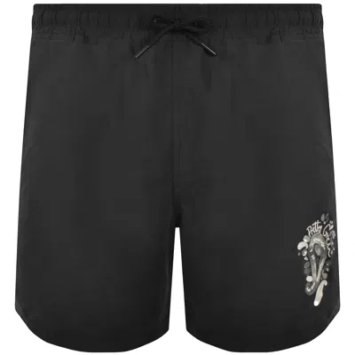 Pretty Green Aquarelle Swim Shorts Black