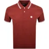 Pretty Green Barton Polo T Shirt Burgundy In Multi