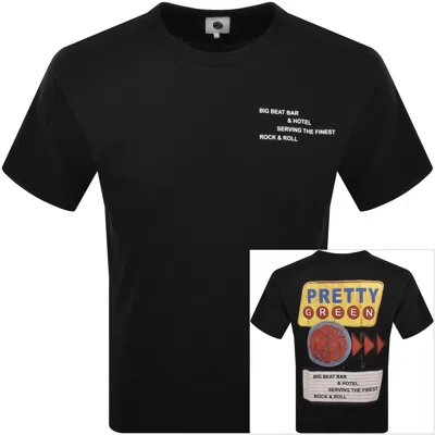 Pretty Green Big Beat Hotel T Shirt Black