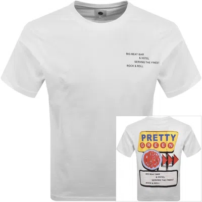 Pretty Green Big Beat Hotel T Shirt White