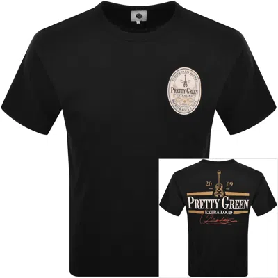 Pretty Green Black Stuff T Shirt Black