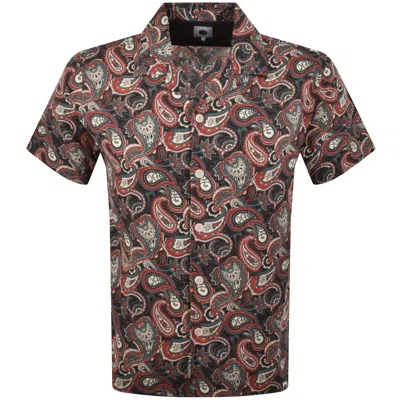 Pretty Green Bonamassa Paisley Shirt Red In Brown