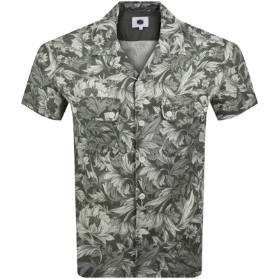 Pretty Green Bostall Printed Shirt Green In Multi