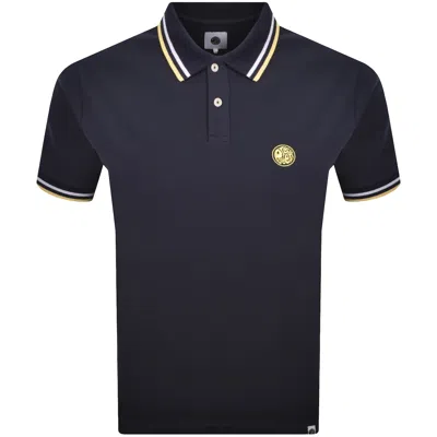 Pretty Green Brockwell Polo T Shirt Dark Blue In Multi