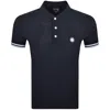 Pretty Green Cressa Tipped Grandad Polo Navy In Blue