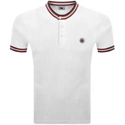 Pretty Green Cressa Tipped Grandad T Shirt White