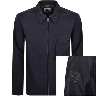 Pretty Green Feltham Overshirt Navy In Blue