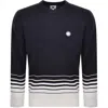 Pretty Green Gradient Knit Jumper Navy In Navy