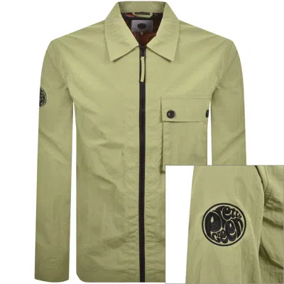 Pretty Green Heaton Zip Overshirt Green In Multi