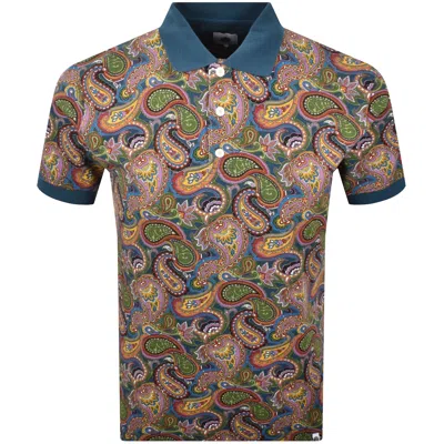 Pretty Green House Paisley Polo T Shirt Multi In Brown