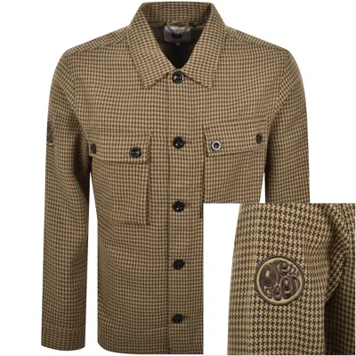 Pretty Green Kilburn Overshirt Taupe In Brown
